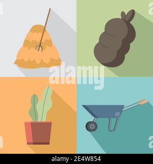 Farm Icon Set Design, Agronomie Lifestyle Landwirtschaft Ernte und Landwirtschaft Thema Vektor-Illustration Stock Vektor