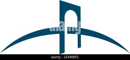 Bridge Symbol Logo Design Inspiration Vektor Illustration Vorlage Stock Vektor