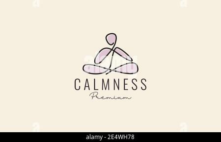 Human Linie Yoga Logo Symbol Symbol Vektor Grafik Design Stock Vektor