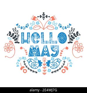 Hallo kann Schriftzug. Elemente für Einladungen, Poster, Grußkarten. Seasons Greetings Stock Vektor