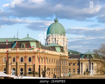 Budapest, Buda Burg ist die historische Burg und Palast-Komplex der ungarischen Könige in Buda, es wurde auch als Königspalast und Königliche Burg Stockfoto