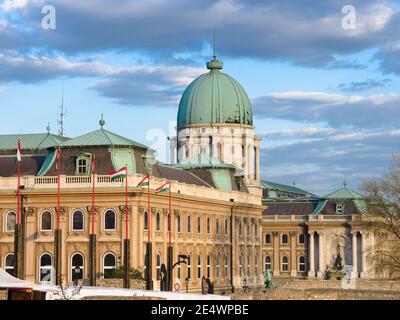 Buda Burg ist die historische Burg und Palastkomplex der ungarischen Könige in Buda, es wurde auch als Königspalast und Königliche Burg, Budapest Stockfoto