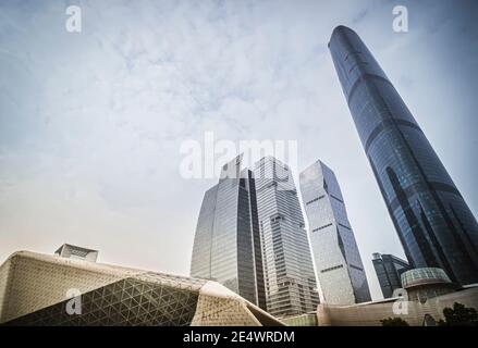 Guangzhou Opera House ist ein chinesisches Opernhaus in Guangzhou, in der neuen Stadt Pearl River, das Guangzhou Opera House hat sich zu einem der drei Chinas Stockfoto