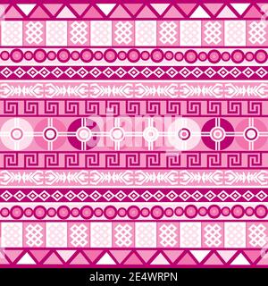 Rosa Hintergrund mit ethnischen geometrischen Tribal-Motiven Stock Vektor