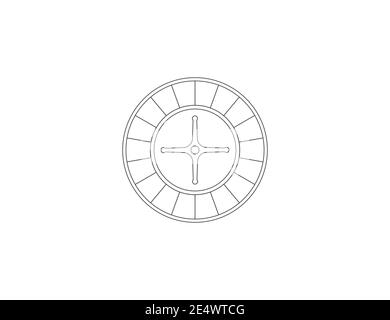 Casino, Roulette, Spin-Symbol. Vektor-Illustration, flaches Design. Stock Vektor