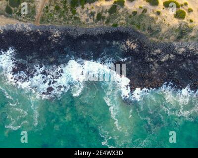 Luftaufnahme von Barwon Heads mit blauem Ozean und Himmel, Victoria, Australien Stockfoto