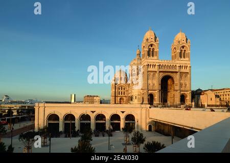 Kathedrale von Marseille Saint Mary Major in byzantinisch-römischen Revival gebaut Stil (1852-1896) von Léon Vaudoyer & Espérandieu Marseille Frankreich Stockfoto