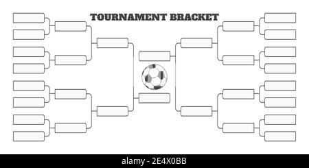 16 Fußball-Team Turnier Halterung Meisterschaft Vorlage flachen Stil Design Vektor Illustration isoliert auf weißem Hintergrund. Championship Bracket Stock Vektor