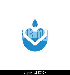 Liebe frischen Tropfen Wasser einfache geometrische Symbol Dekoration Vektor Stock Vektor