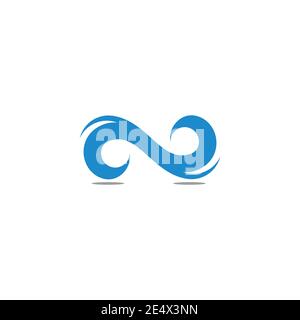 Einfache wellenförmige Form blau Wasser Bewegung Symbol Logo Vektor Stock Vektor
