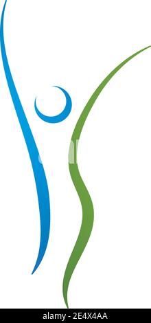 Menschlichen Charakter logo Zeichen, Gesundheitswesen Logo. Natur logo unterzeichnen. Green Life Logo Zeichen Stock Vektor