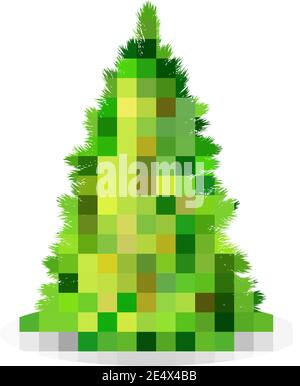 Weihnachtsbaum mit grünen Ästen für die Dekoration des Hauses realistisch vektorgrafik Stock Vektor