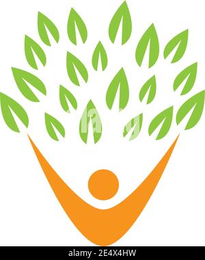 Human Charakter Logo Zeichen, Health Care Logo Stock Vektor