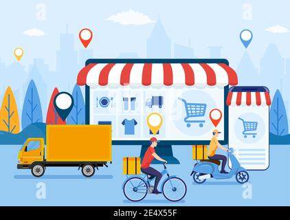 Benutzeroberfläche des Online-Zustelldienstes Stock Vektor