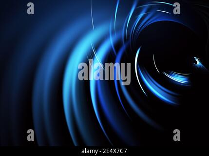 In Blau ist ein technologisch strukturierter Hintergrund ein fraktales Rendering. Stockfoto