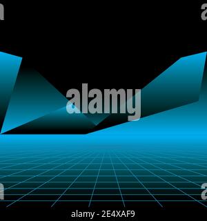 Neon blau polygonalen Hintergrund Design, Dekoration Werbung und fluoreszierendes Licht Thema Vektor Illustration Stock Vektor