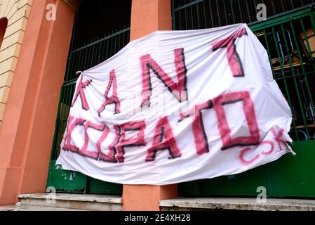 Roma, prosegue l'occupazione del liceo classico-linguistico Kant, da parte degli studenti in lotta. Stockfoto