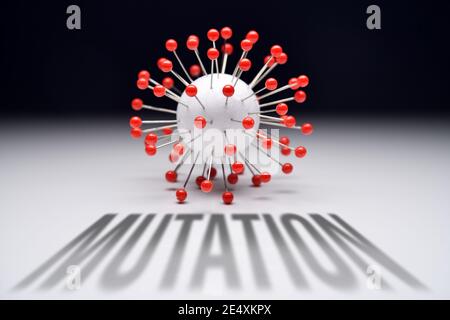 Coronavirus-Modell, Covid-Mutation Stockfoto