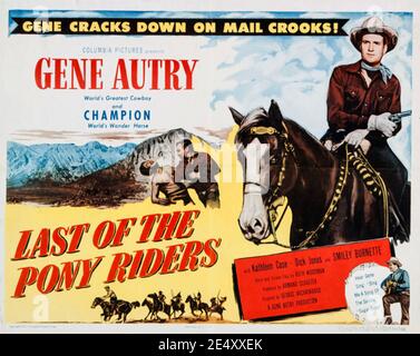 LETZTE DER PONY RIDERS 1953 Columbia Pictures Film mit Gene Autry Stockfoto