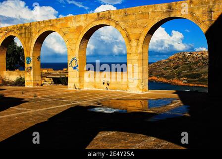 Ulysses Lodge antike Ruinen in Gozo Malta Island bei Ramla Bucht Stockfoto