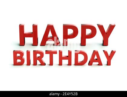 3d Worte ALLES GUTE ZUM GEBURTSTAG mit Schatten. 3d-Rendering Stockfoto