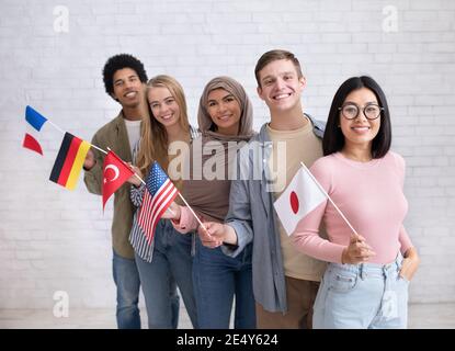 Austauschschüler und Sprachschule für verschiedene Menschen Stockfoto