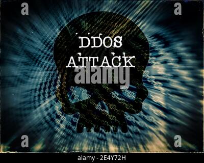 DDoS-Angriff, Denial-of-Service-Angriff Stockfoto