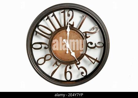 Runde Wanduhr aus nächster Nähe Stockfoto