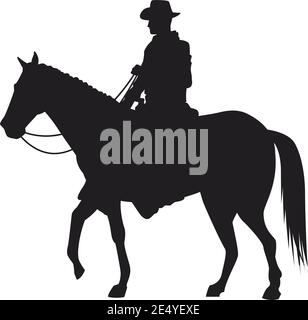 Cowboy Figur Silhouette im Pferd Vektor Illustration Design Stock Vektor