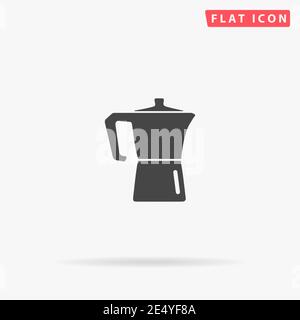 Arabisches Flach-Vektor-Symbol für Kaffeekanne. Handgezeichnete Design-Illustrationen. Stock Vektor