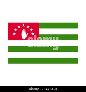 Flagge Abchasiens. Hohe detaillierte und genaue Abmessungen. Flache und durchgehende Vektorgrafik. Stock Vektor