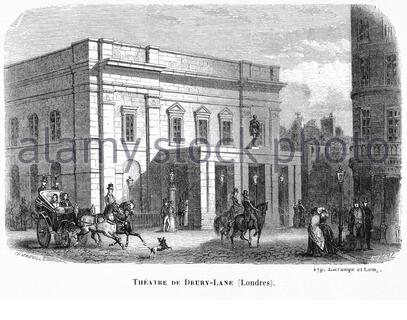 Theater Drury Lane, Covent Garden London, Vintage Illustration von c1860 Stockfoto