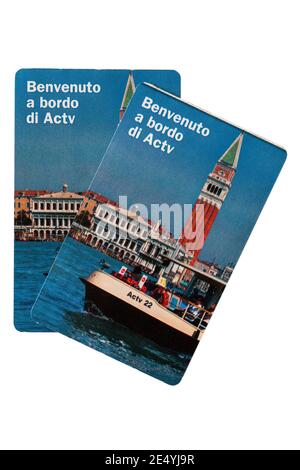 ACTV-Tickets für Wasserdienste in Venedig Stockfoto