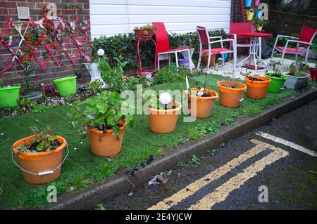 Ein Vorgarten in Brighton Stockfoto