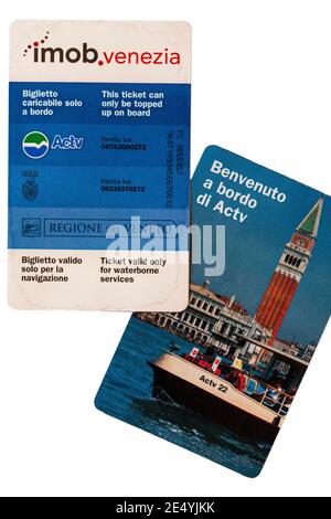 ACTV-Tickets für Wasserdienste in Venedig Stockfoto