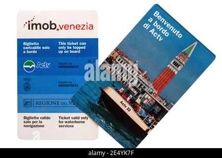 ACTV-Tickets für Wasserdienste in Venedig Stockfoto