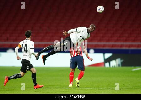 Mouctar Diakhaby von Valencia während der spanischen Meisterschaft La Liga Fußballspiel zwischen Atletico de Madrid und Valencia CF / LM Stockfoto