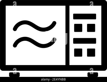 Symbol für Mikrowellen-Umrisse. Verschiedene elektrische Symbole. Anderes Symbol in dünnen Linien. Vektor-isolierte Illustration. Stock Vektor