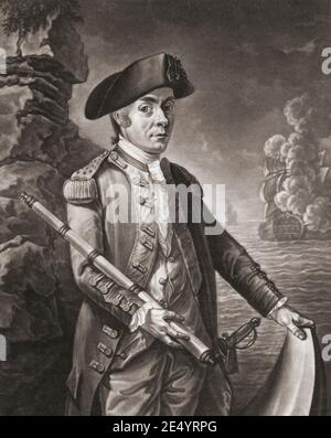 John Paul Jones, 1742 - 1792. In Schottland geborener Marineoffizier der amerikanischen Revolution und Gründer der US-Marine. Stockfoto