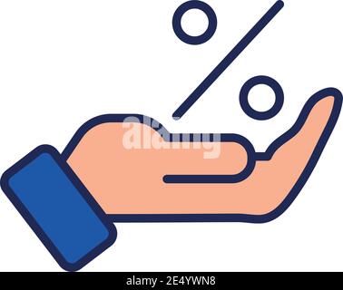 Hand mit Prozent Symbol flach Stil Symbol Vektor Illustration Design Stock Vektor