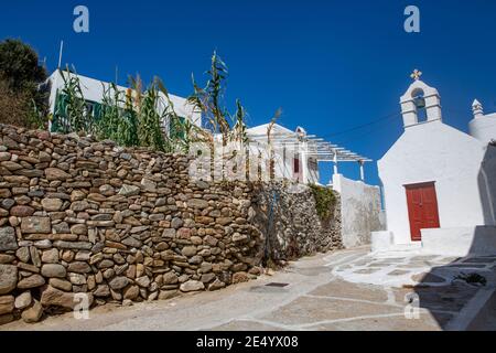 Stadtzentrum auf Mykonos Insel in der Ägäis, Griechenland. Stockfoto