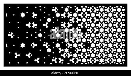 Arabisches Lasermuster. Dekorative Vektorplatte, Bildschirm, Blatt, Trennwand, Trennwand zum Laserschneiden mit Zerfall. Arabische Schablone für Schnittdesign Stock Vektor