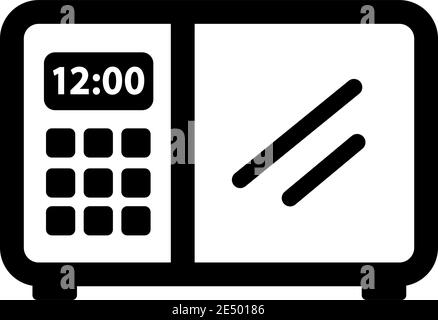 Symbol für Mikrowellen-Umrisse. Verschiedene elektrische Symbole. Anderes Symbol in dünnen Linien. Vektor-isolierte Illustration. Stock Vektor