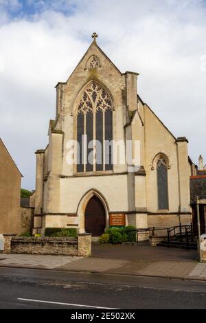 Witney High Street Methodist Church in Witney, einer historischen Marktstadt am Fluss Windrush, Oxfordshire, Großbritannien. Stockfoto