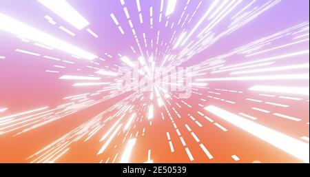 Abstrakte Glow Neonlinien und Streifen. Abstrakter Hintergrund mit fliegenden neon leuchtenden Streifen, 3d Rendering Stockfoto