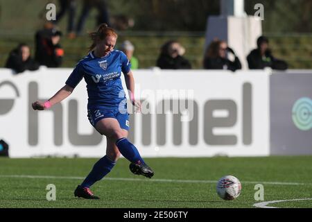 DURHAM, ENGLAND. 24. JANUAR Kathryn Hill of Durham Women während des FA Women's Championship Matches zwischen Durham Women und London Bees im Maiden Castle, Durham City am Sonntag, 24. Januar 2021. (Kredit: Mark Fletcher, Mi News) Kredit: MI Nachrichten & Sport /Alamy Live Nachrichten Stockfoto