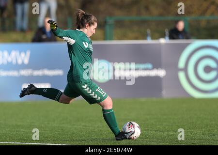 DURHAM, ENGLAND. 24. JANUAR Megan Borthwick von Durham Women während des FA Women's Championship Matches zwischen Durham Women und London Bees im Maiden Castle, Durham City am Sonntag, 24. Januar 2021. (Kredit: Mark Fletcher, Mi News) Kredit: MI Nachrichten & Sport /Alamy Live Nachrichten Stockfoto