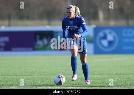 DURHAM, ENGLAND. 24. JANUAR Becky Salicki von Durham Women während des FA Women's Championship Matches zwischen Durham Women und London Bees im Maiden Castle, Durham City am Sonntag, 24. Januar 2021. (Kredit: Mark Fletcher, Mi News) Kredit: MI Nachrichten & Sport /Alamy Live Nachrichten Stockfoto