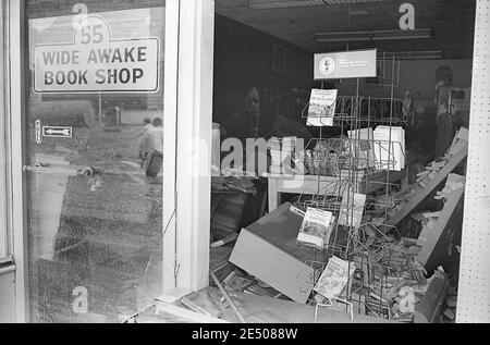 Eine Szene aus der Überschwemmungsgemeinde Wilkes Barre Pennsylvania nach dem Tropensturm Agnes im Juni 1972. Wilkes Barre befindet sich in Luzerne County , Wyoming Valley Pennsylvania. Tropensturm Agnes war die schlimmste Naturkatastrophe, die die Vereinigten Staaten zu dieser Zeit getroffen. Stockfoto