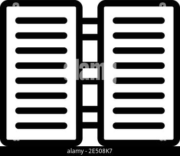 Symbol für den Datenbankserver des Kunden. Skizzieren Sie das Vektorsymbol für den Server der Kundendatenbank für das Webdesign, das auf weißem Hintergrund isoliert ist Stock Vektor